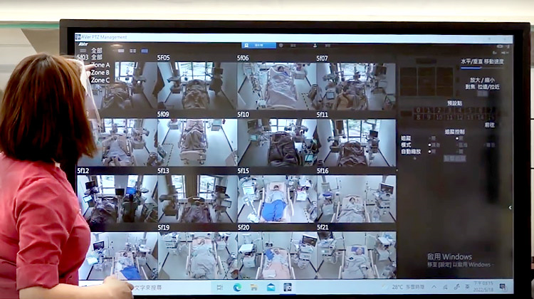 Telesitting screen for nurse station